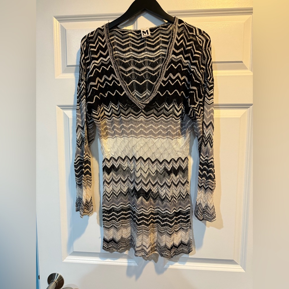 Missoni Monochrome Chevron Knit Top Size 8